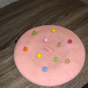 Pink beret hat toddler hat